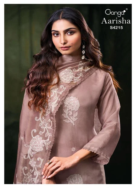Aarisha 4215 By Ganga Bemberg Silk Embroidery Work Salwar Kameez Wholesalers In Delhi